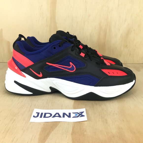 nike m2k tekno black deep royal blue